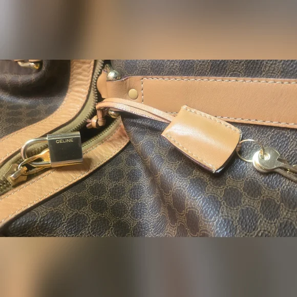 Celine vintage Triomphe Duffle in Macadam Coated Canvas